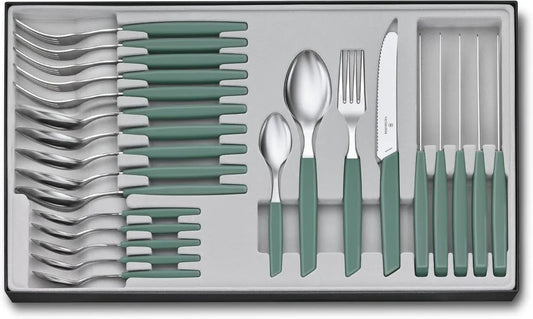 Victorinox Besteckset 24-teilig, Präzisionsklinge, Spülmaschinengeeignet, Salbei