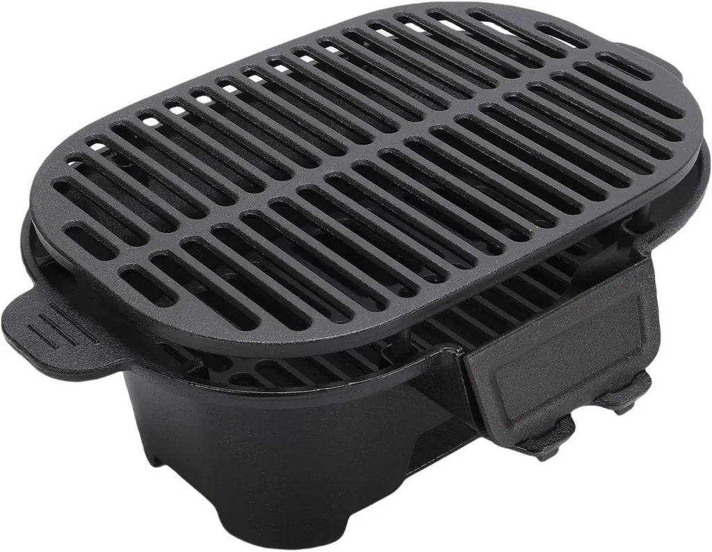 Tragbarer japanischer Yakitori-Holzkohlegrill aus Gusseisen, ideal für Garten, Camping und Tischgrillen