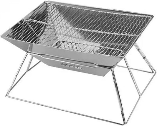 Faltbarer Edelstahl-Holzkohlegrill für Camping und BBQ