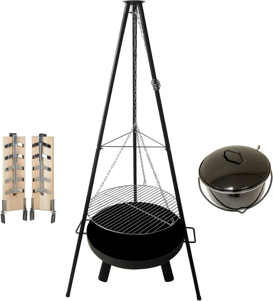 4-in-1 Schwenkgrill Oslo mit Feuerstelle und Feuerkorb