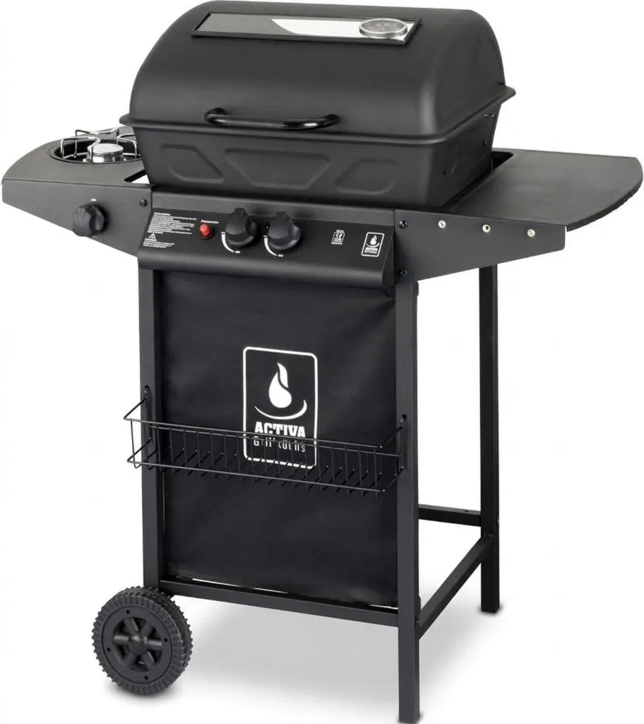 ACTIVA Halifax Lavasteingrill - Premium Gasgrill mit 5,5kW Hauptbrenner, Lavasteinen und Abdeckhaube