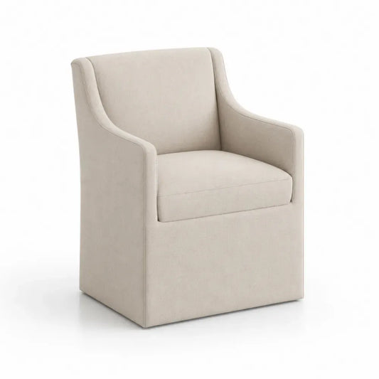 Esszimmerstuhl mit Armlehnen gepolstert rechteckig 62 x 64 x 88 cm Polyestergewebe beige