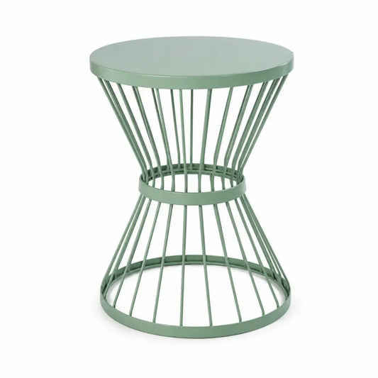 Gartentisch Beistelltisch rund Ø 50 x 55 cm pulverbeschichteter Stahl Salbeigrün