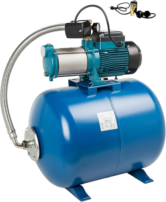 Hauswasserwerk und Garten-Druckpumpe, 100 L, für Gartenbewässerung