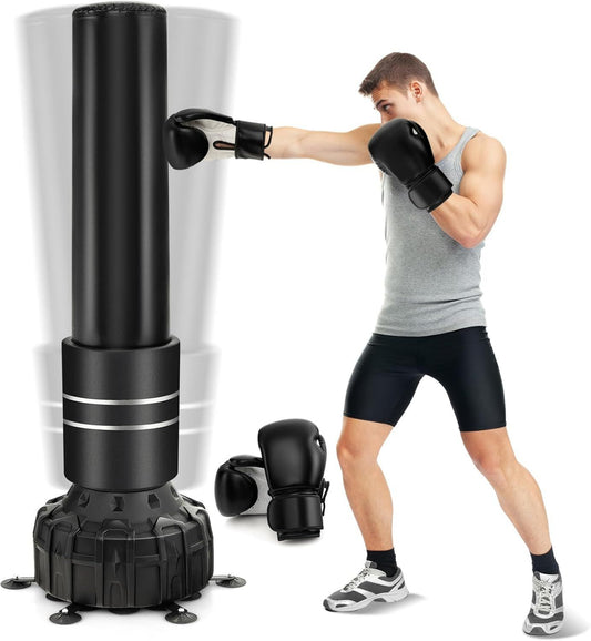 COSTWAY Boxsack – mit Boxhandschuhen, freistehend, Saugfuß-Basis, 173cm, 182cm
