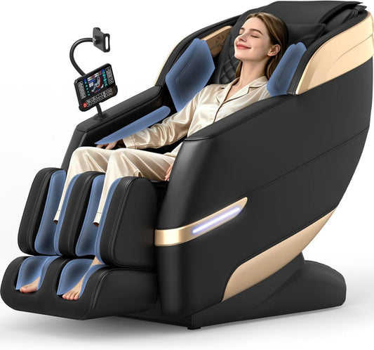 Massagesessel – Zero-Gravity-Position, Ganzkörpertraining, 3D-/4D-Technologie, Bluetooth-Konnektivität, 8 Airbags, YONISEE 4D