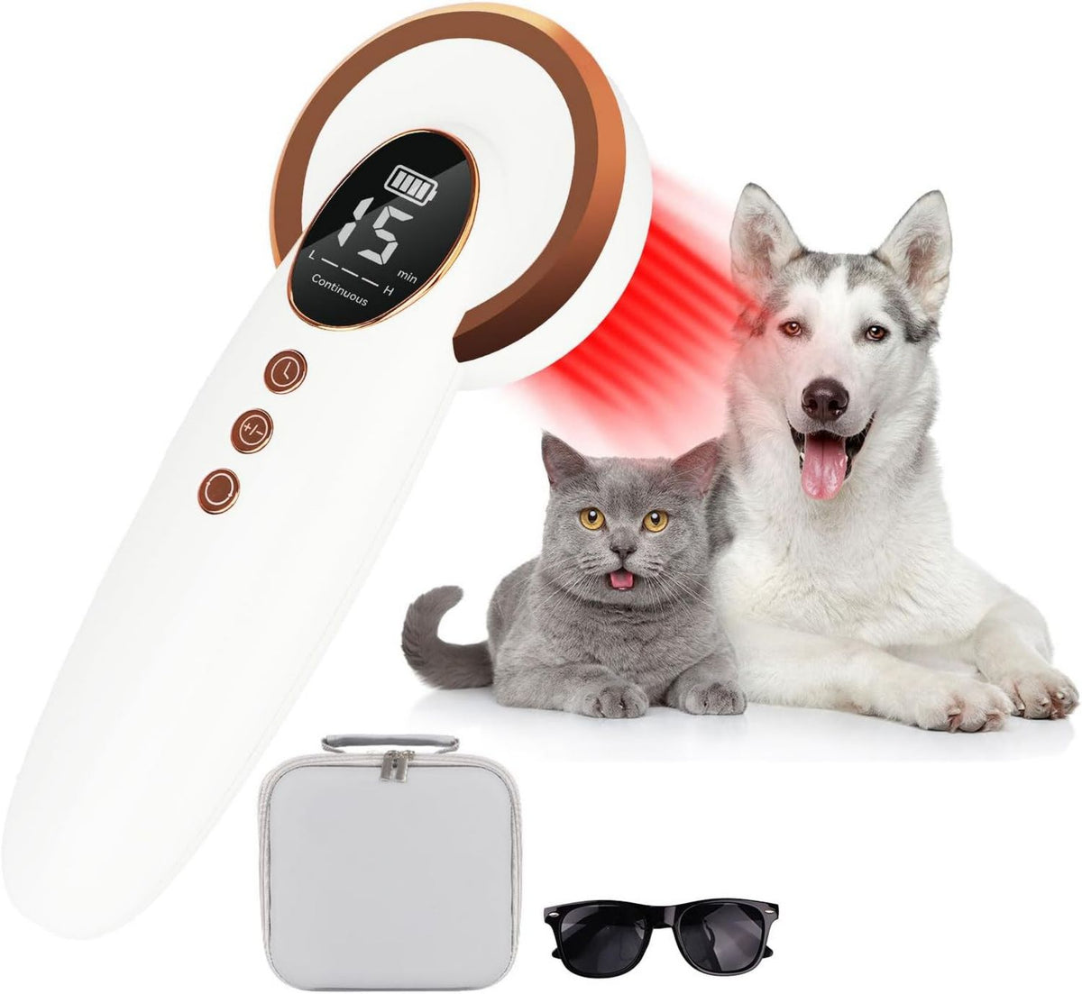 Handheld Kaltlaser-Therapiegerät für Mensch/Tier mit LED-Anzeige: tragbar, 3500mAh