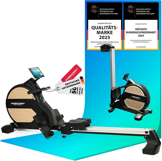 Rudergerät - klappbar, Bluetooth-Konnektivität, LED-Anzeige, 9 kg, 150 kg, 19 Programme