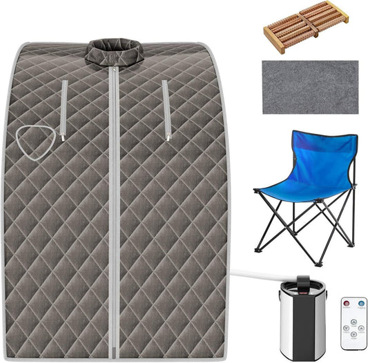 Tragbare Dampfsauna - mit Fernbedienung, mit Timer, 78 x 87 x 101 cm, 3L, braun, FANTASK